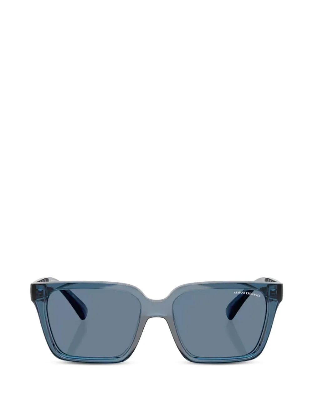 Armani Exchange Occhiali da sole squadrati trasparenti in acetato - Blu