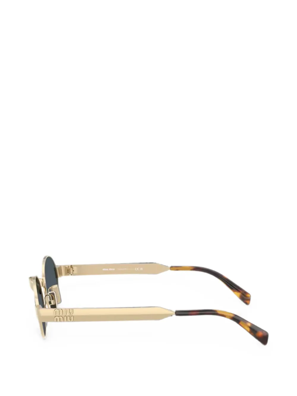 Miu Eyewear Zonnebril met ovalen montuur Goud