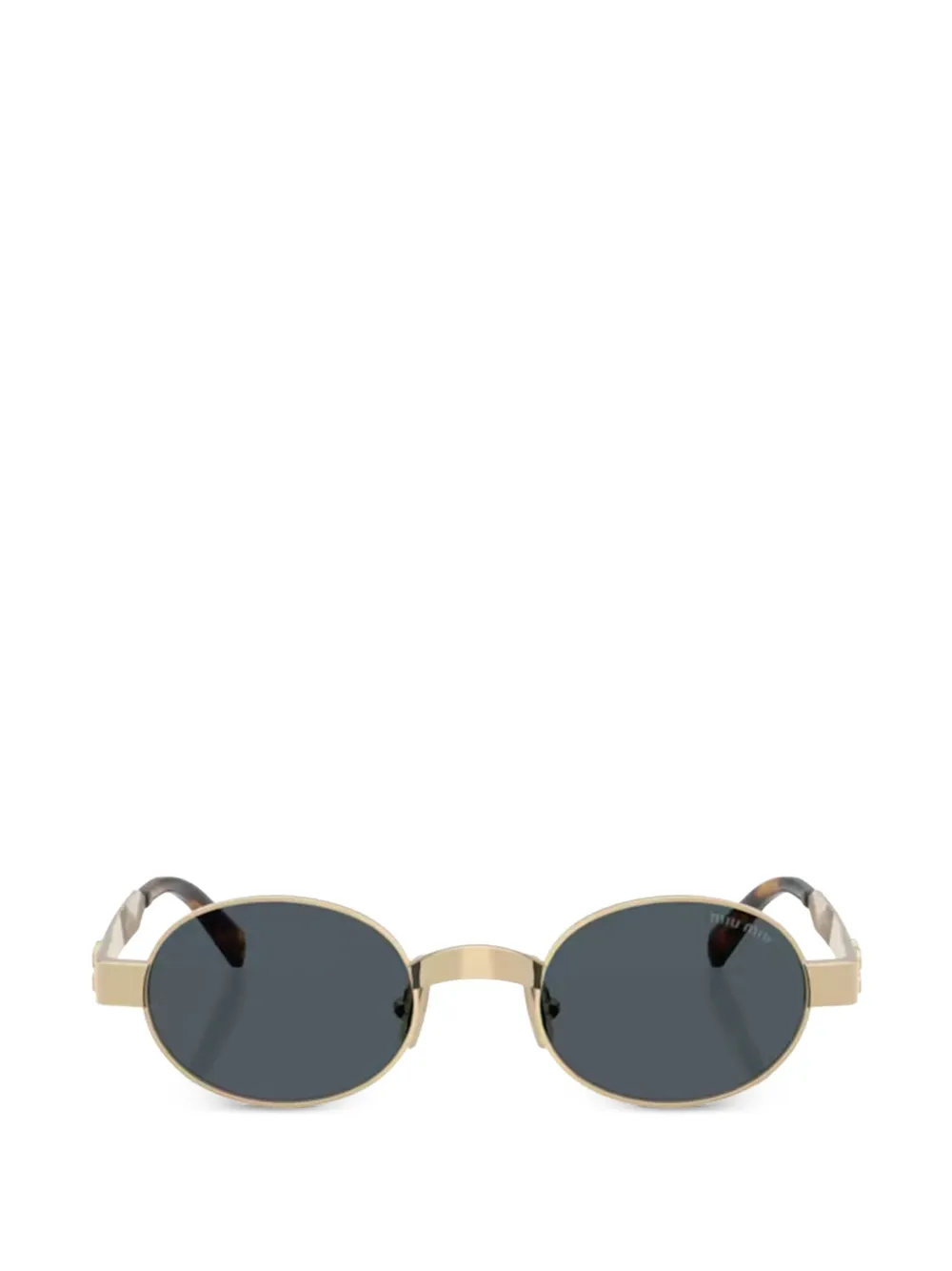 Miu Miu Eyewear Occhiali da sole ovali - Oro