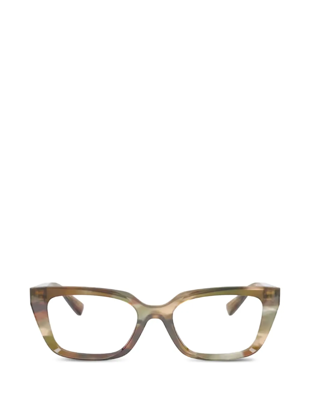 Dolce & Gabbana Eyewear lunettes de vue rayées à monture papillon - Tons neutres