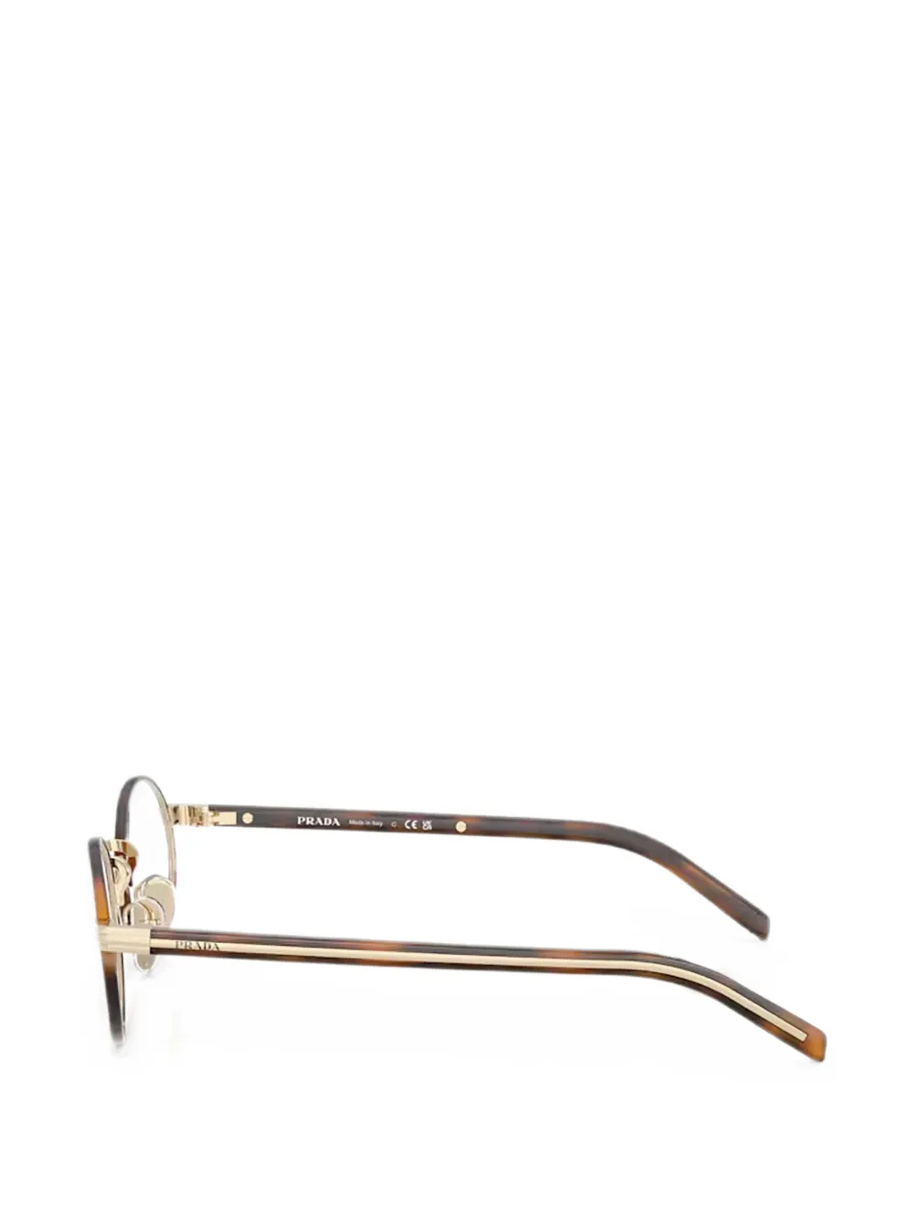 Prada Eyewear Bril met rond montuur Bruin