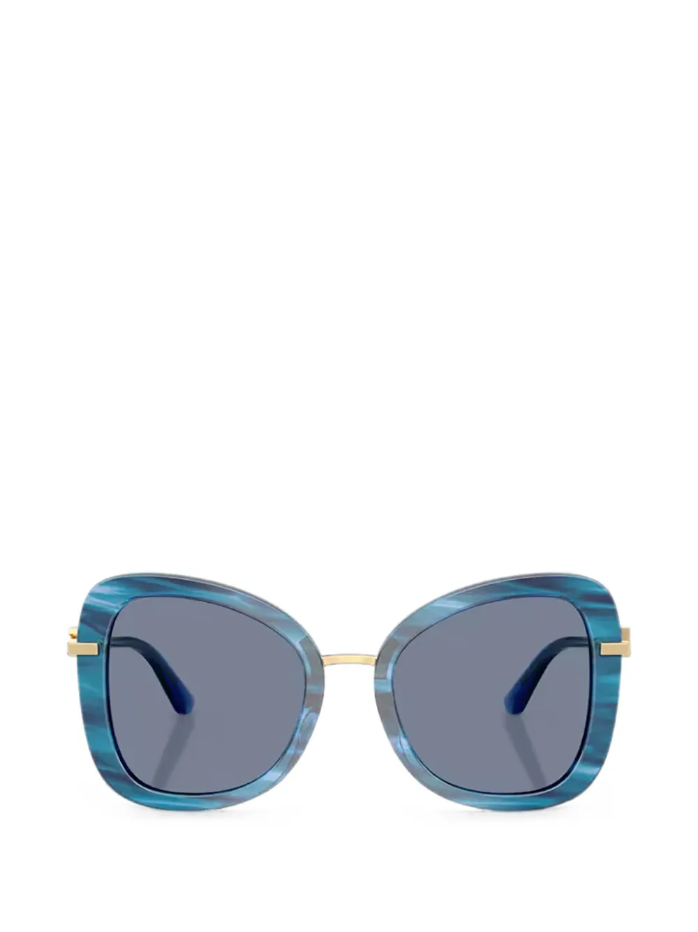 Dolce & Gabbana Eyewear striped geometric-frame sunglasses · One Size
