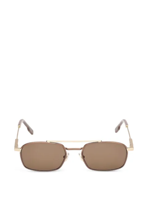 Zegna double-bridge rectangle-frame sunglasses
