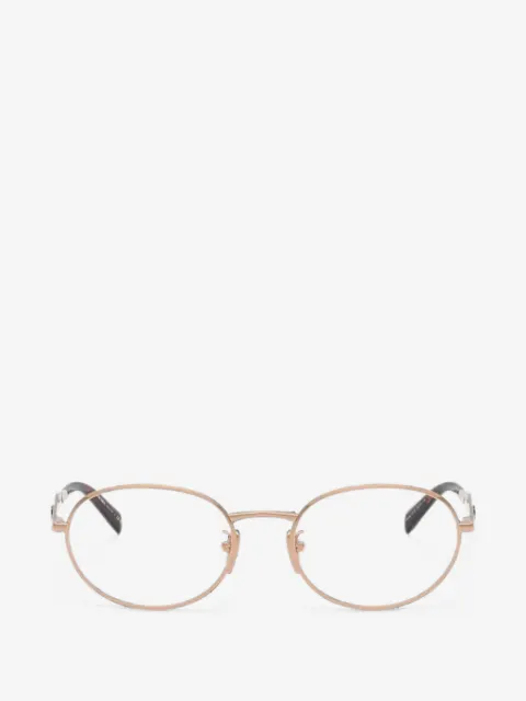 Prada Eyewear logo-plaque oval-frame glasses