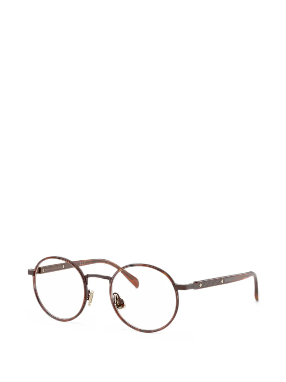 Brunello Cucinelli Tyler bril met rond montuur Bruin