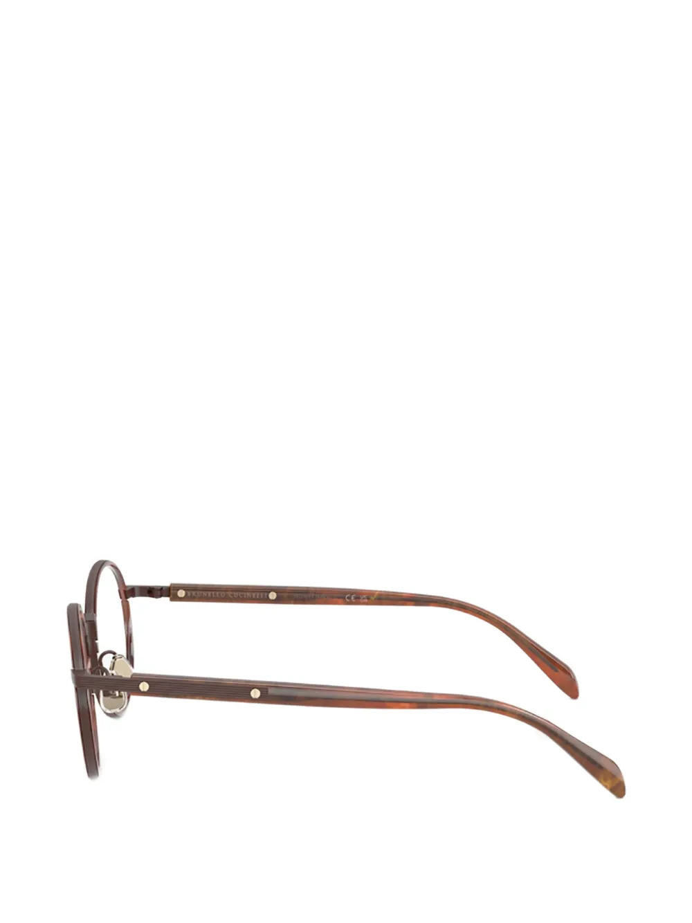 Brunello Cucinelli Tyler bril met rond montuur Bruin