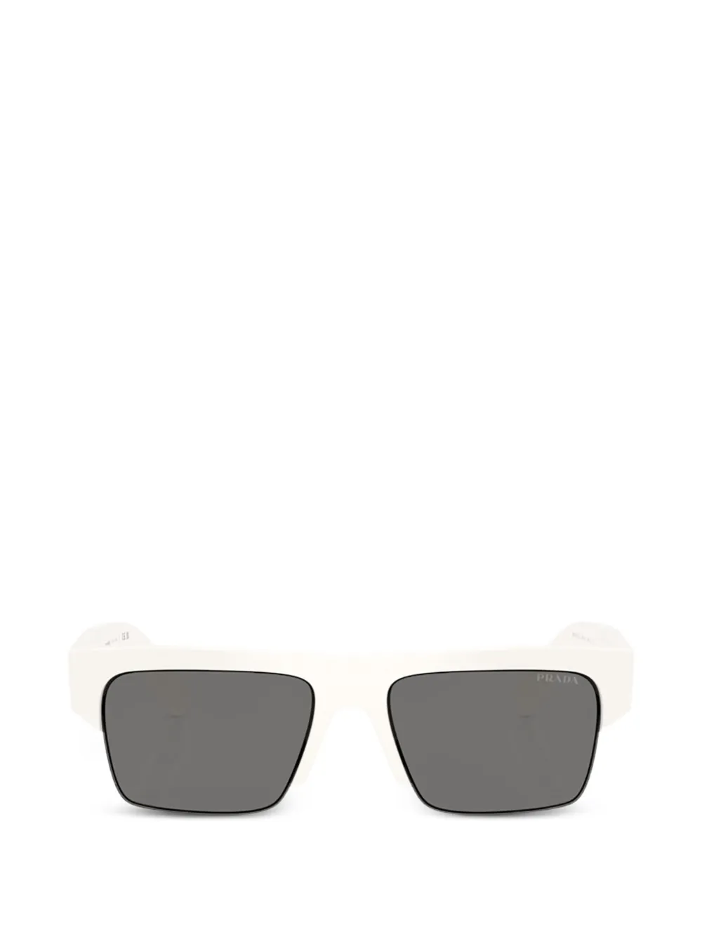 Prada Eyewear Eckige Sonnenbrille mit Logo | Weiß | Image 1