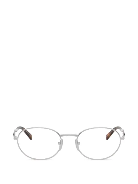 Prada Eyewear logo-plaque oval-frame glasses