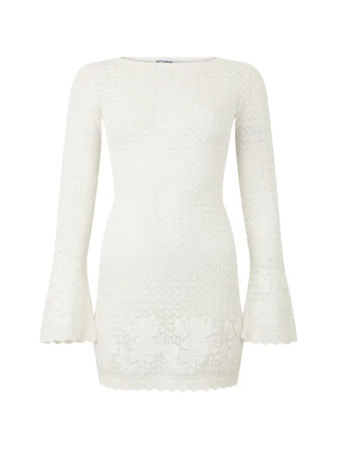 Self-Portrait crochet-knit flared-sleeve mini dress