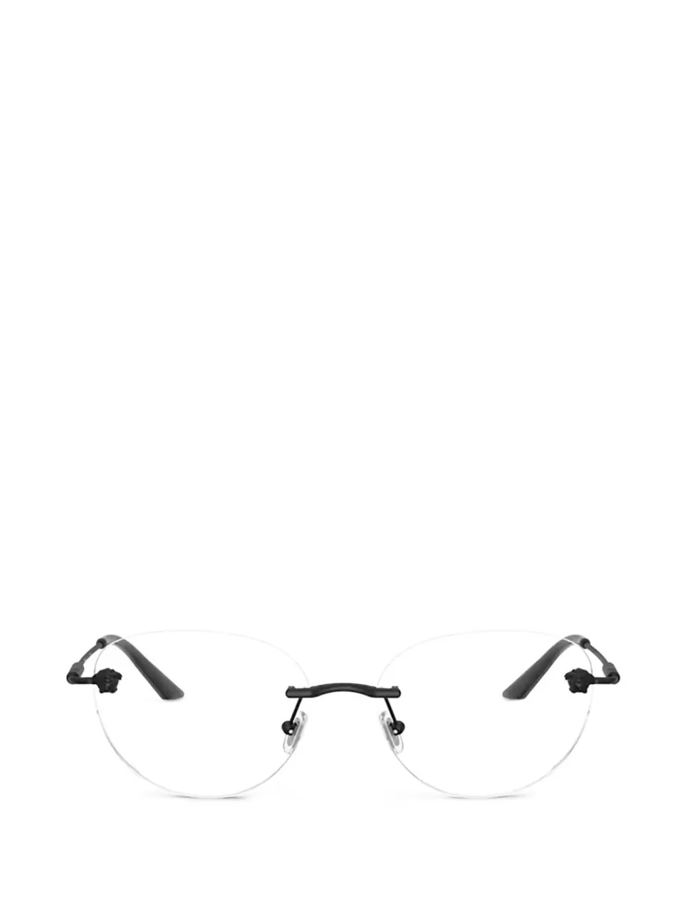 Versace Round-frame Glasses In Black