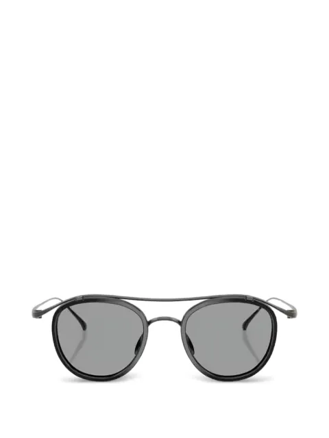 Giorgio Armani double-bridge round-frame sunglasses