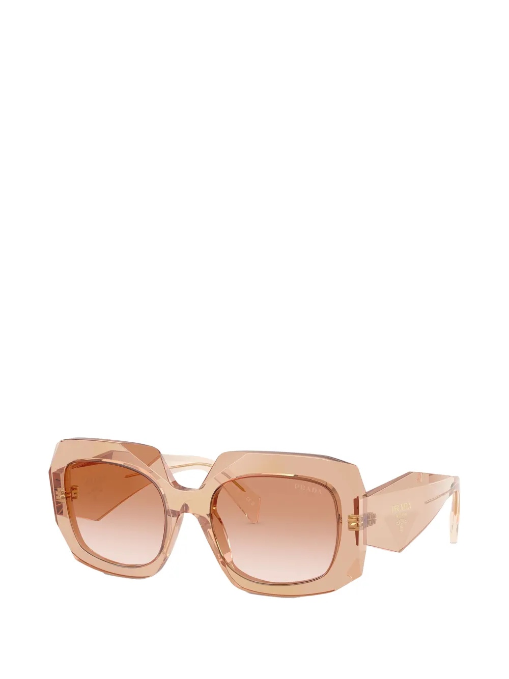 Prada Eyewear Zonnebril met vierkant montuur Beige