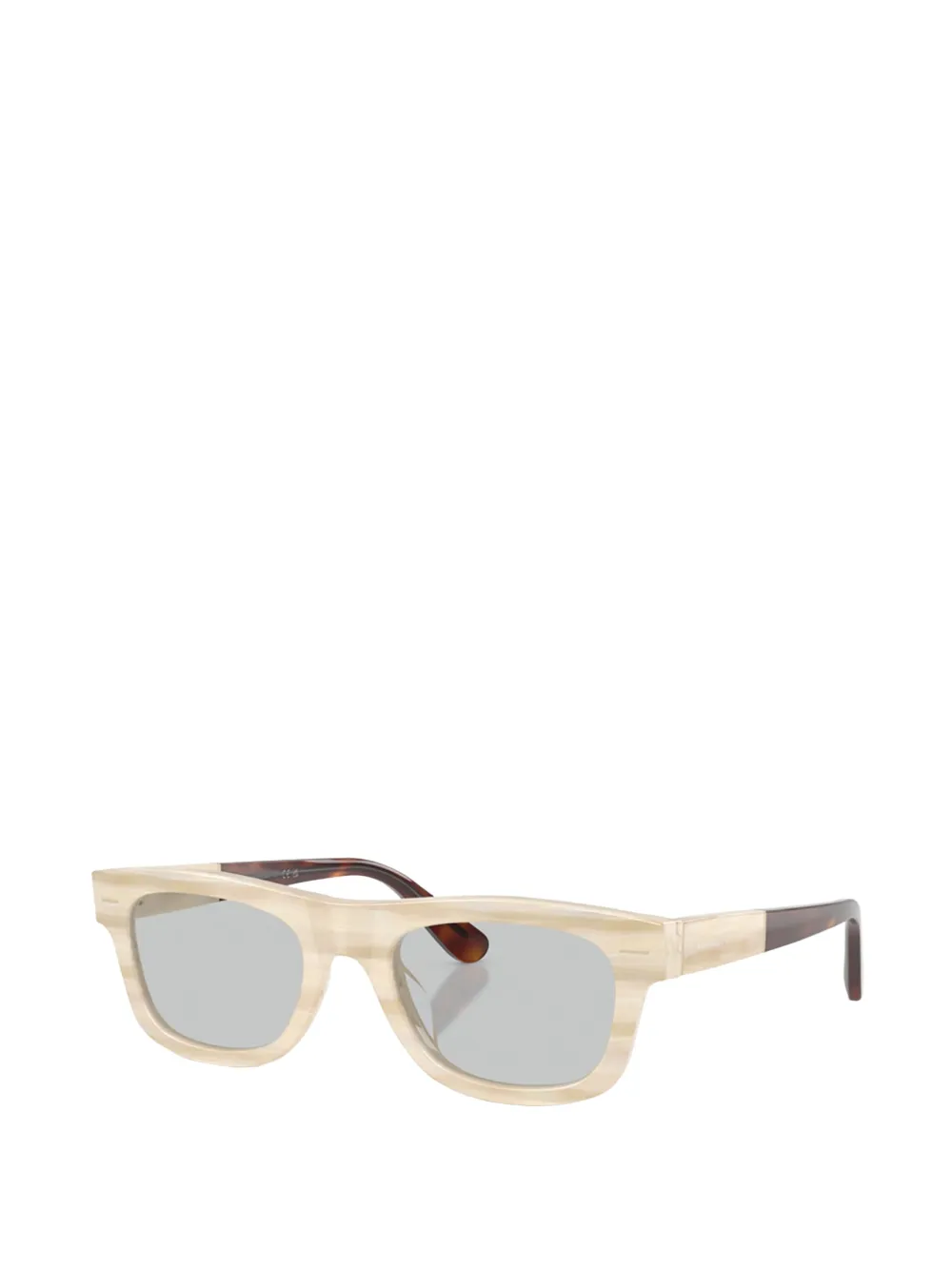 Brunello Cucinelli Panama zonnebril met vierkant montuur Beige