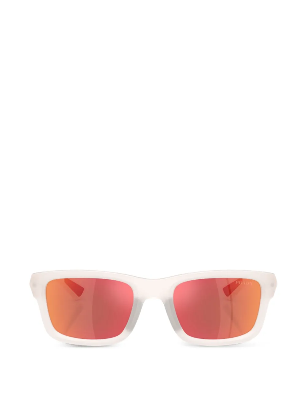 Prada Linea Rossa Occhiali da sole rettangolari - Bianco
