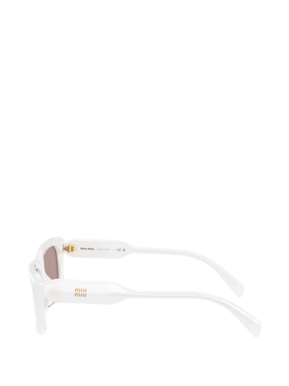 Miu Eyewear Zonnebril met rechthoekig montuur Wit