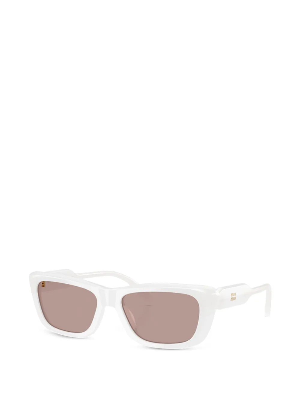 Miu Eyewear Zonnebril met rechthoekig montuur Wit