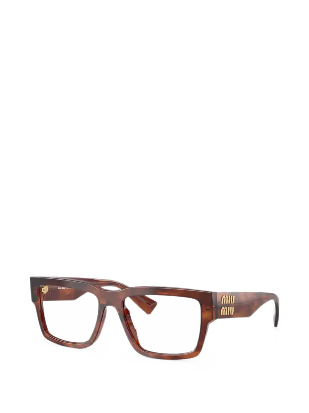 Miu Eyewear Bril met rechthoekig montuur Bruin