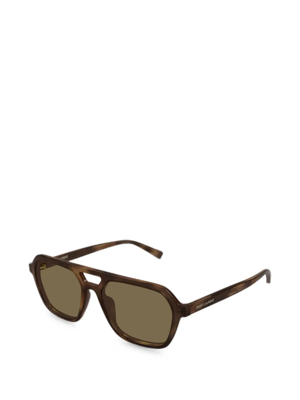 Saint Laurent Eyewear Zonnebril met geometrisch montuur Bruin