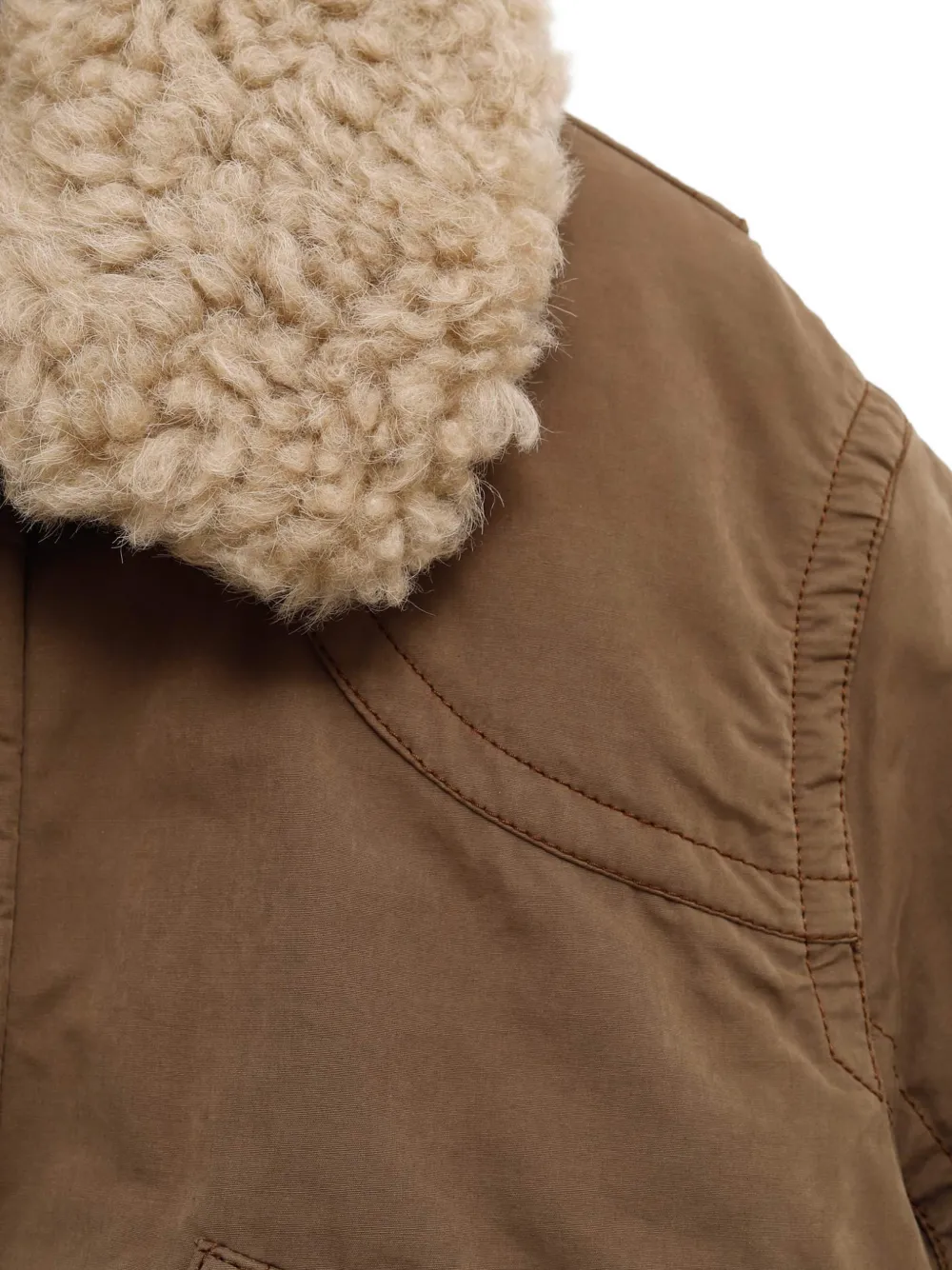 Moncler Grenoble shearling-collar quilted jacket Bruin