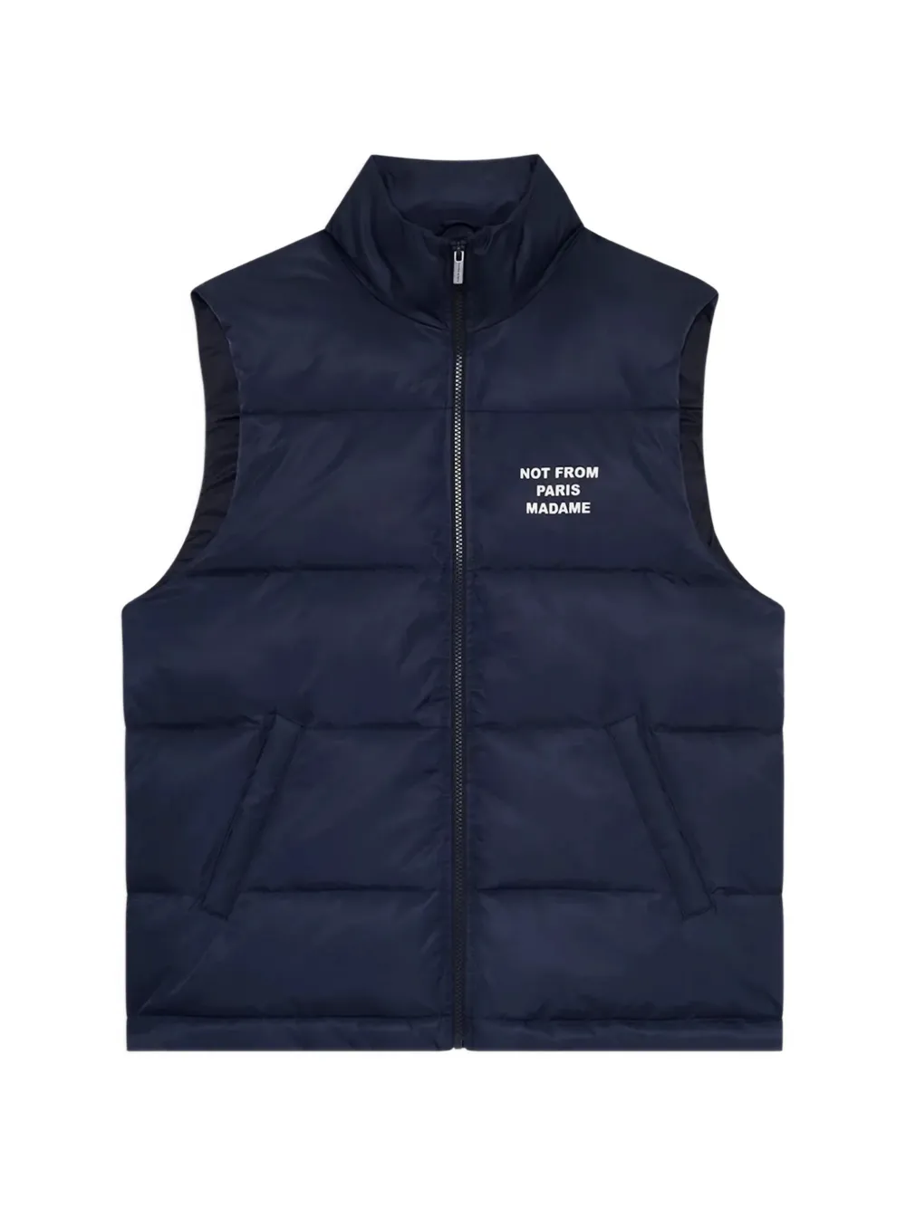 Drôle De Monsieur quilted logo-print gilet - Blue