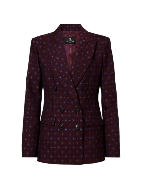 ETRO blazer en jacquard à boutonnière croisée