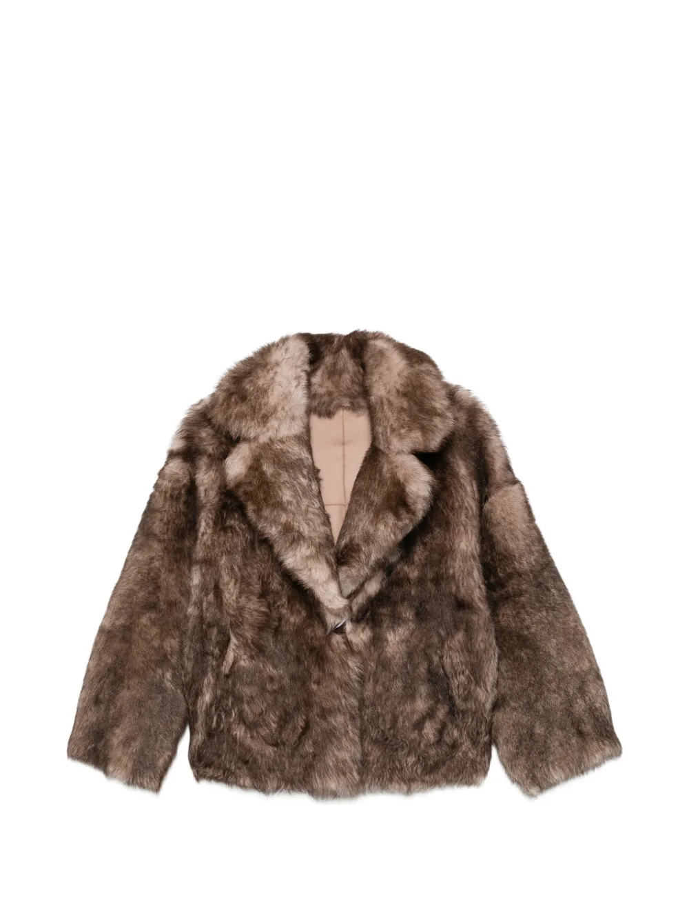 Manzoni 24 shearling notched-lapel jacket - Braun