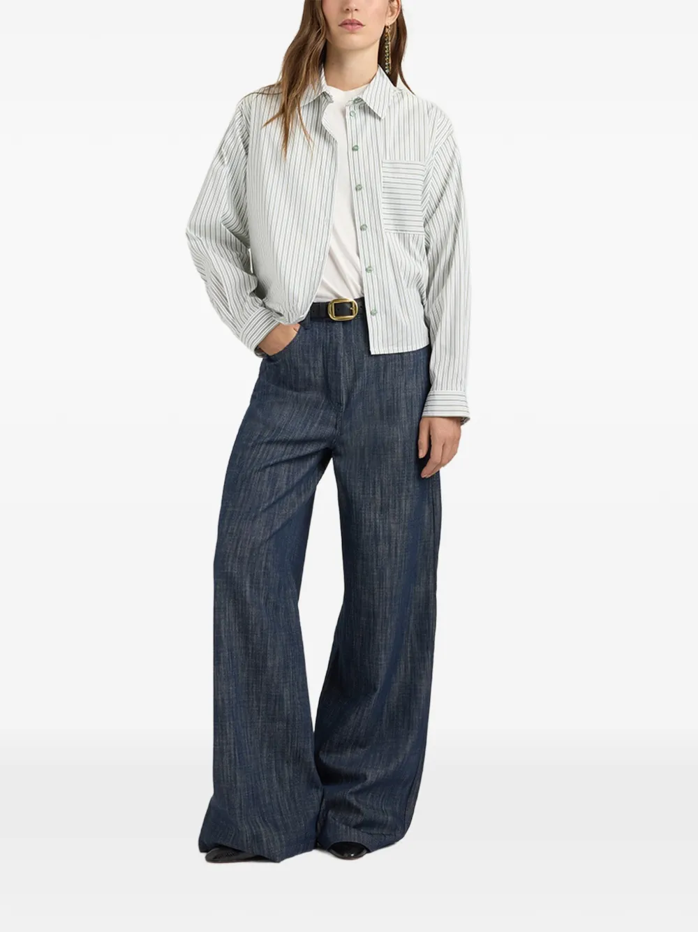 MOMONÌ Vetra striped shirt - Weiß