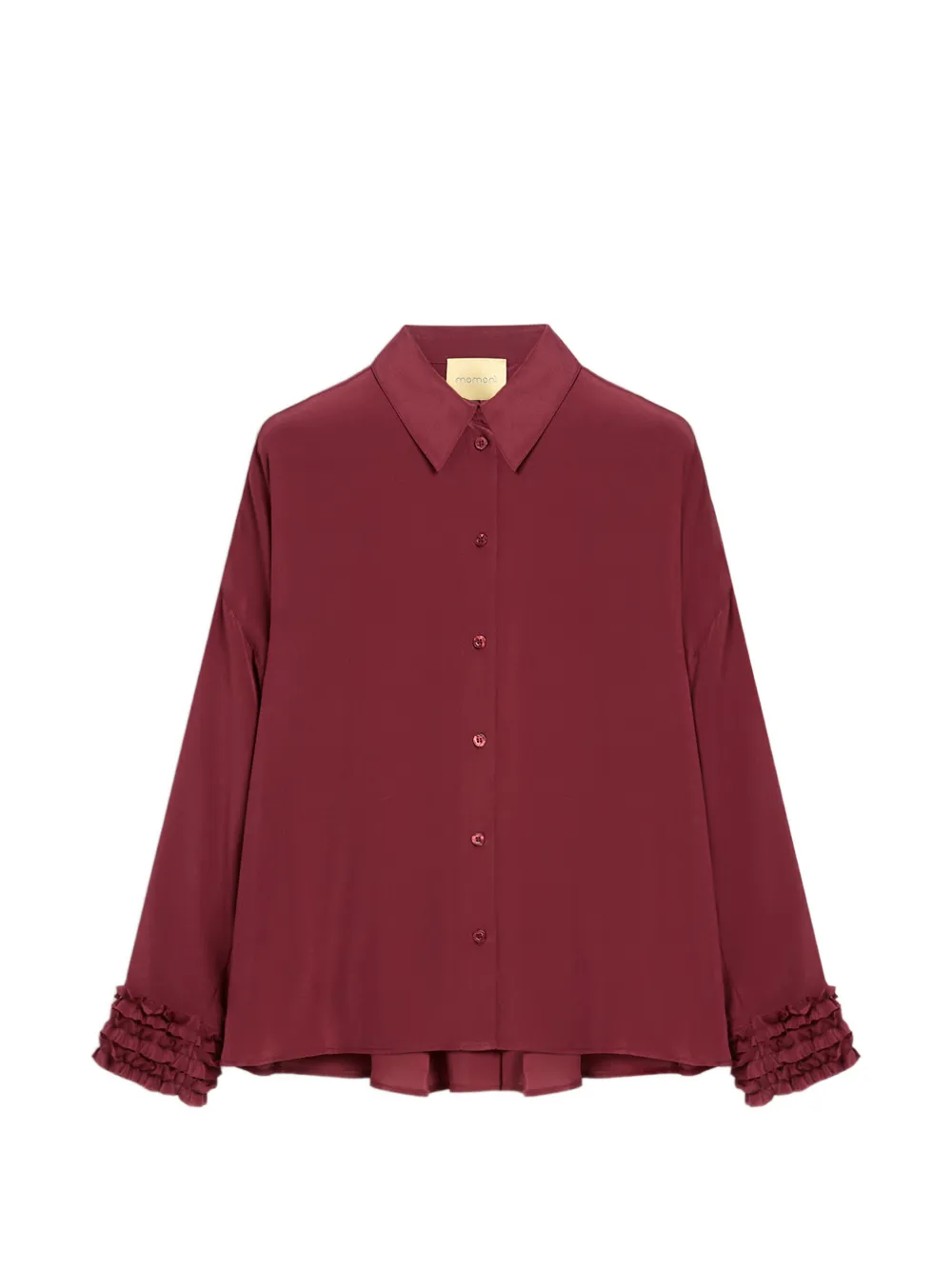 MOMONÌ Gosa ruffled silk shirt - Red