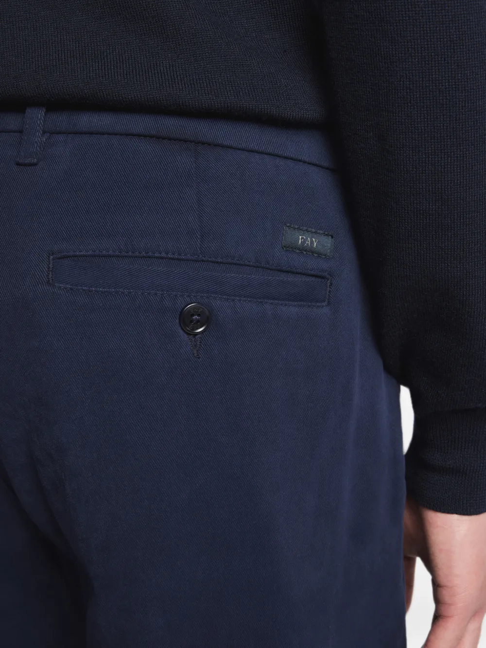 Fay Capri broek met omgeslagen pijpen Blauw