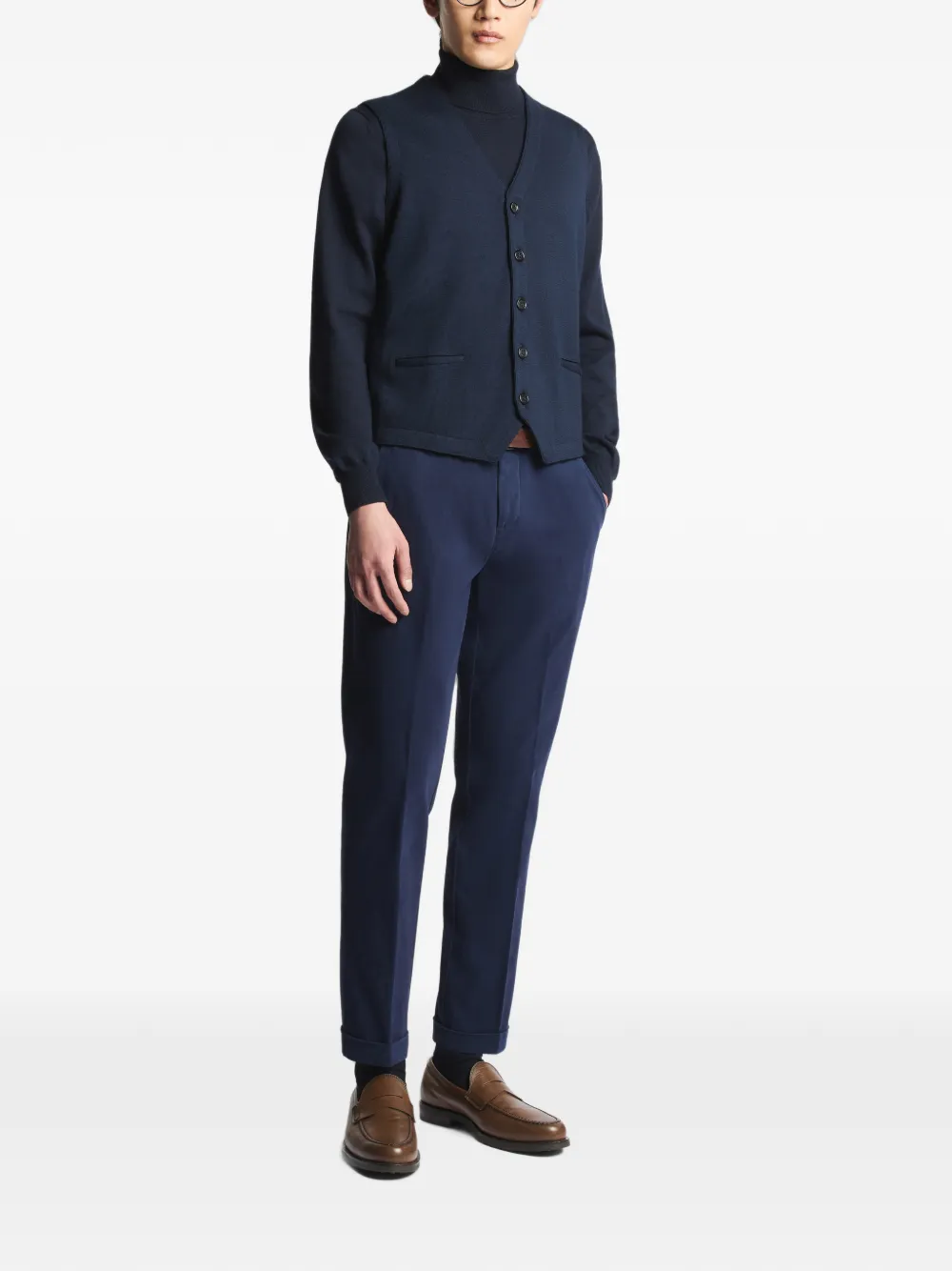 Fay Capri broek met omgeslagen pijpen Blauw