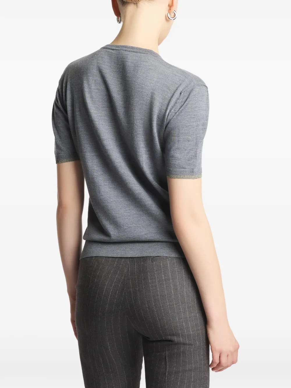 Fay T-shirt met V-hals Grijs