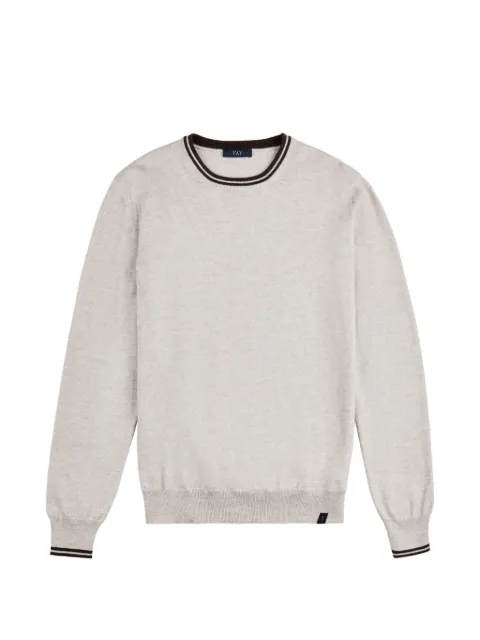 Fay elbow-patch tipped-trim sweater