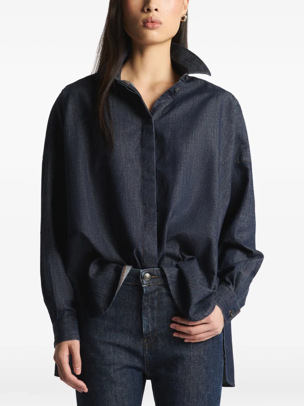 Fay Oversized overhemd Blauw
