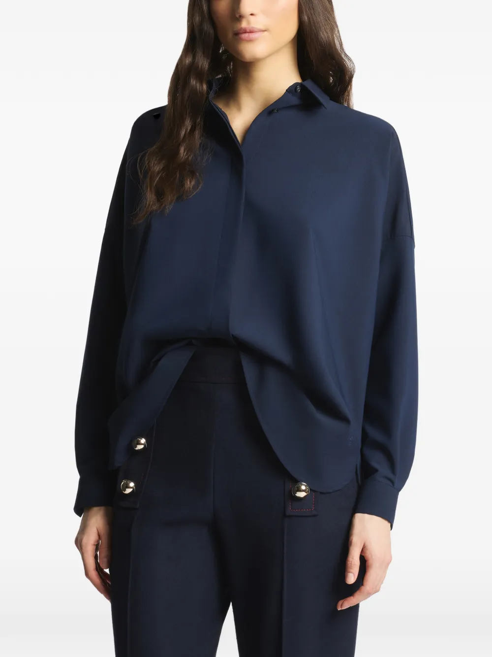 Fay Oversized overhemd met lange mouwen Blauw