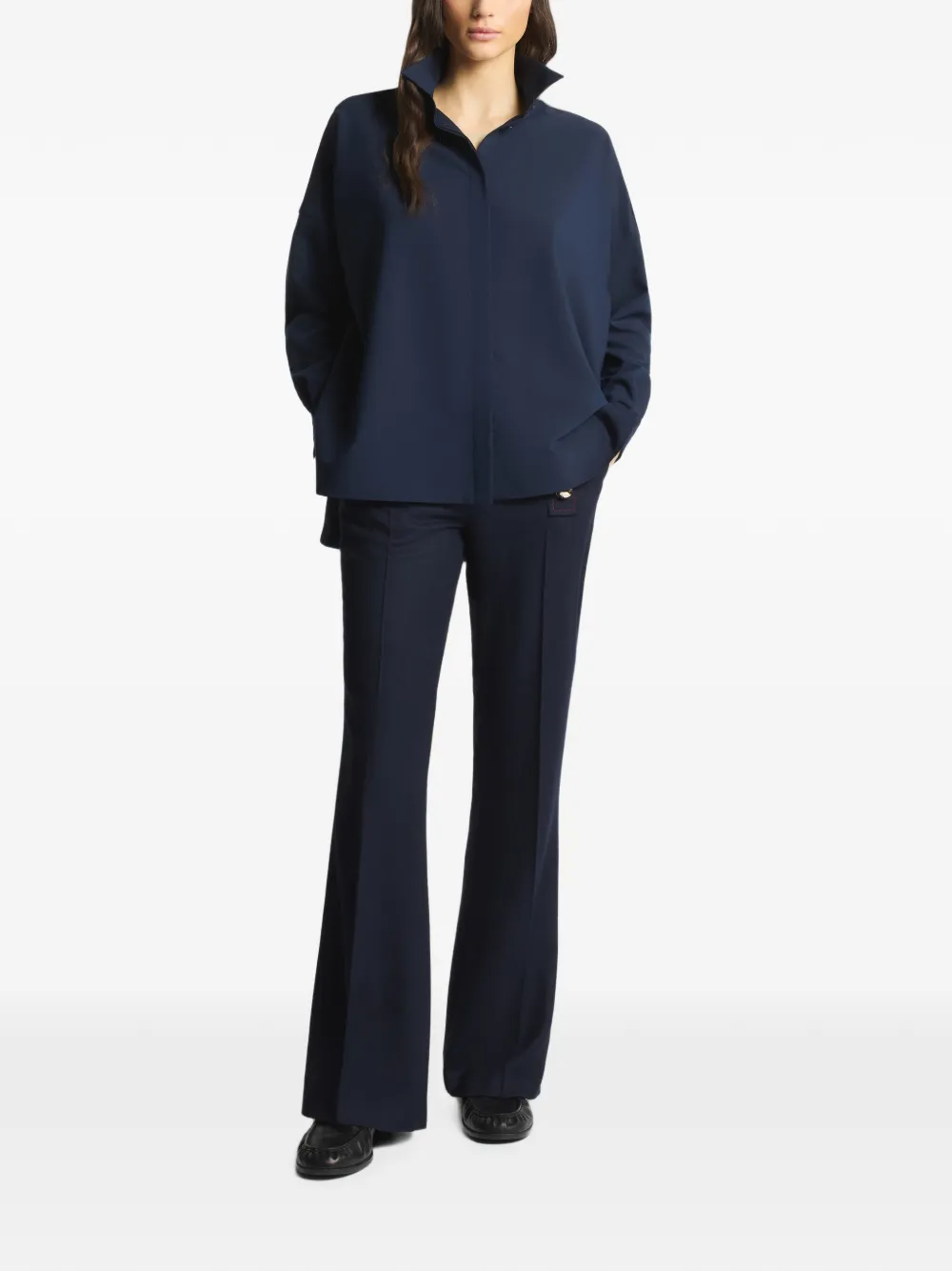 Fay Oversized overhemd met lange mouwen Blauw