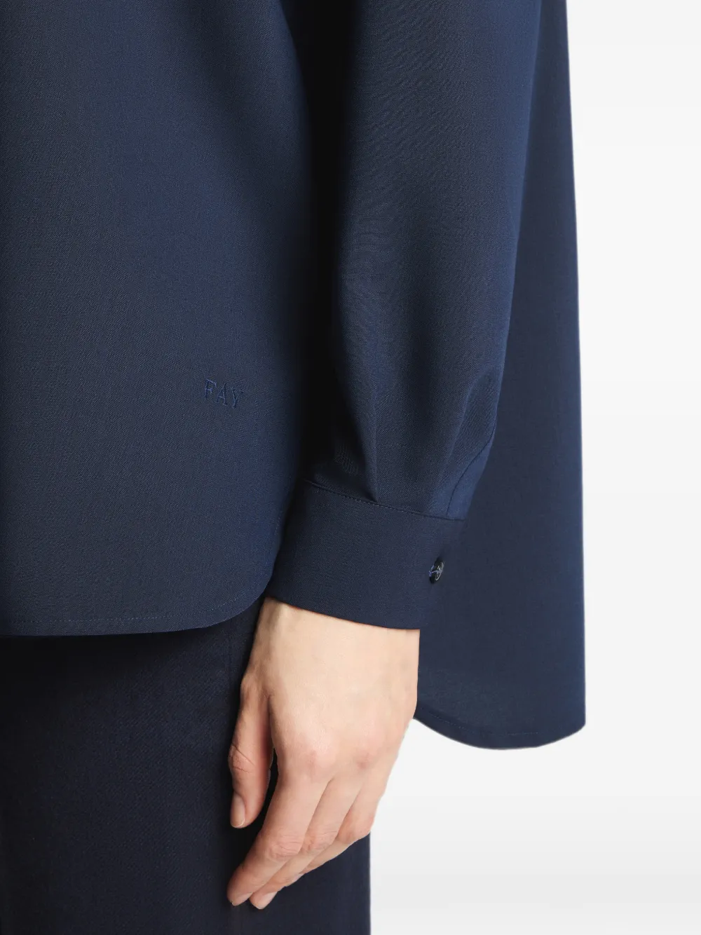 Fay Oversized overhemd met lange mouwen Blauw