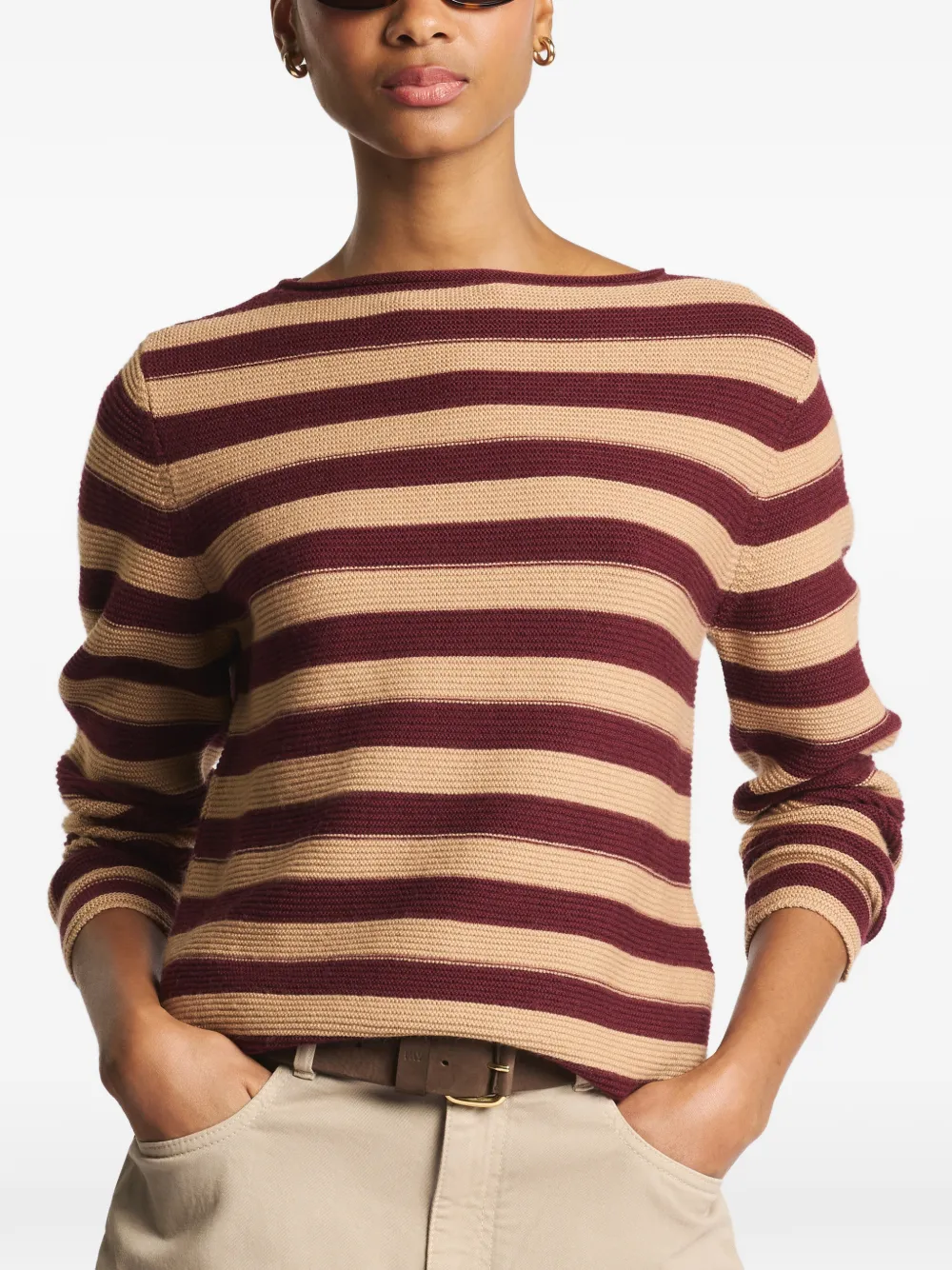 Fay striped boat-neck sweater - Toni neutri