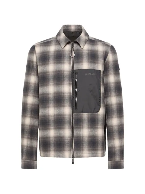 Moncler check-pattern padded coat