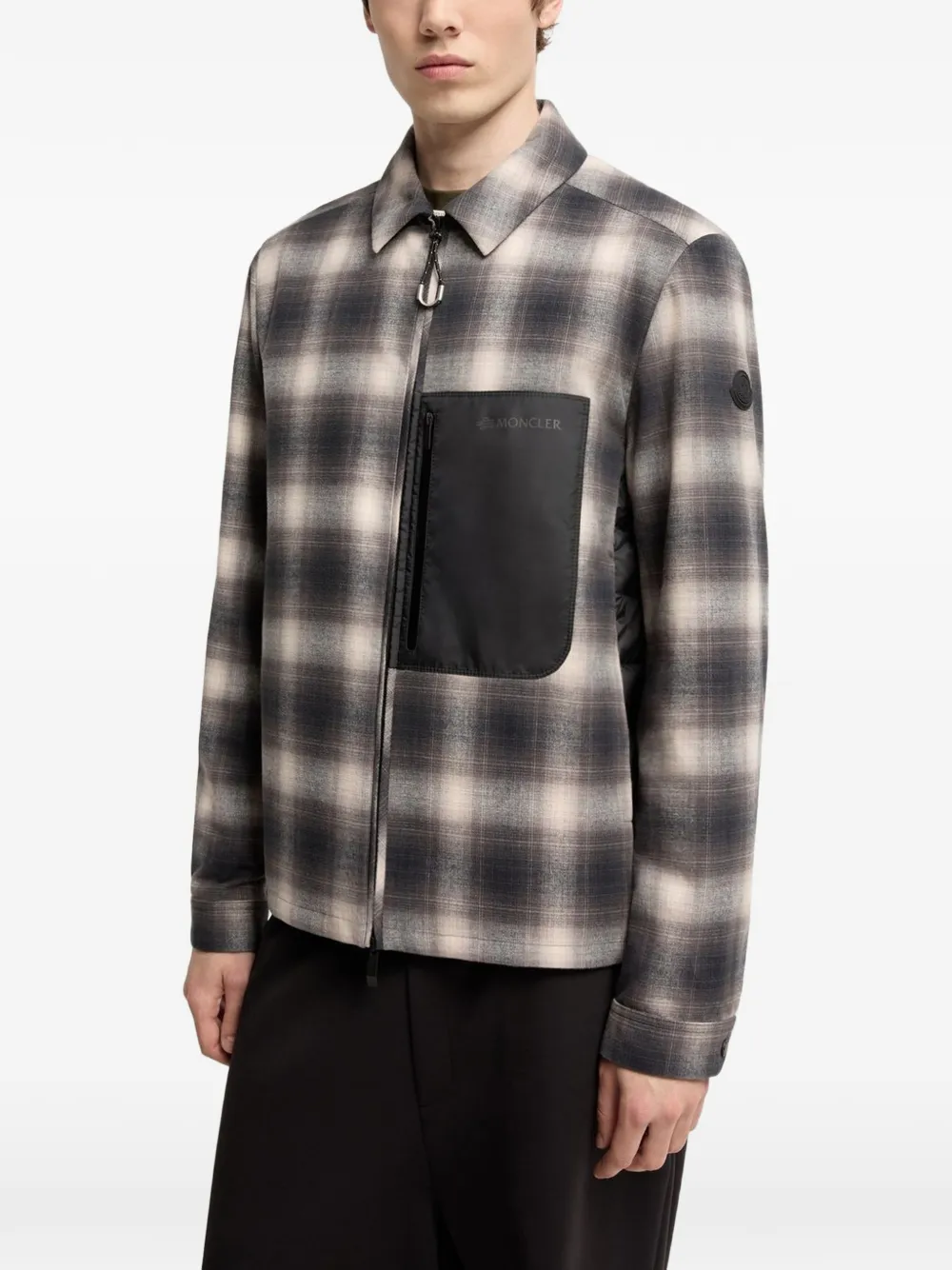 Moncler Cornisello geruit shirtjack Zwart