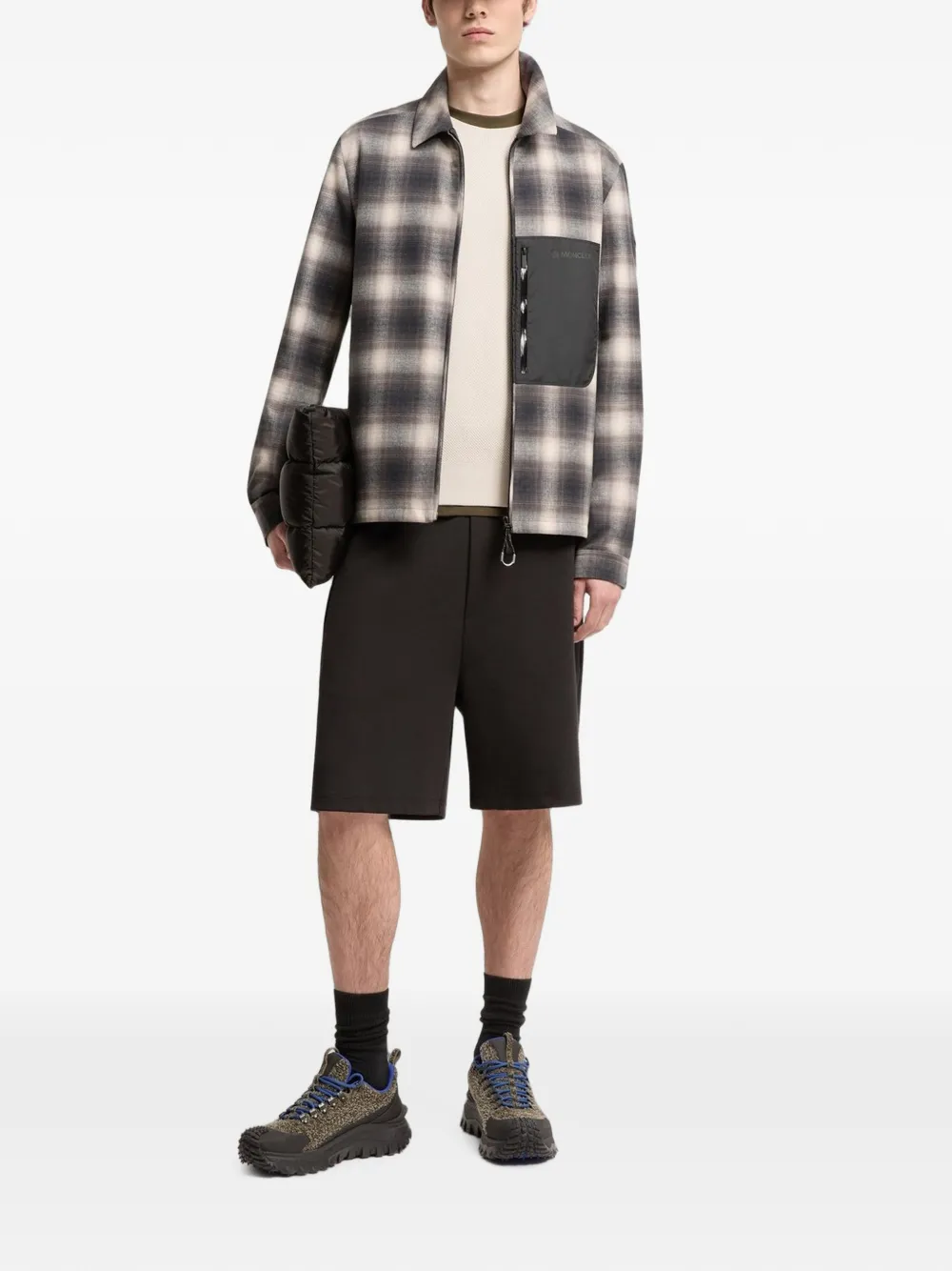 Moncler Cornisello geruit shirtjack Zwart