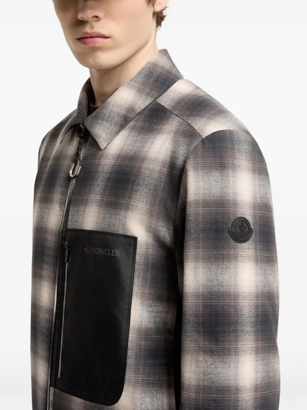 Moncler Cornisello geruit shirtjack Zwart