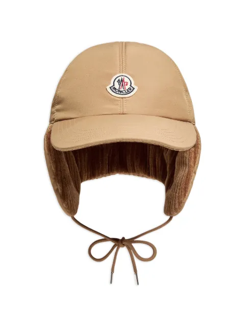 Moncler logo-patch ear-flap cap