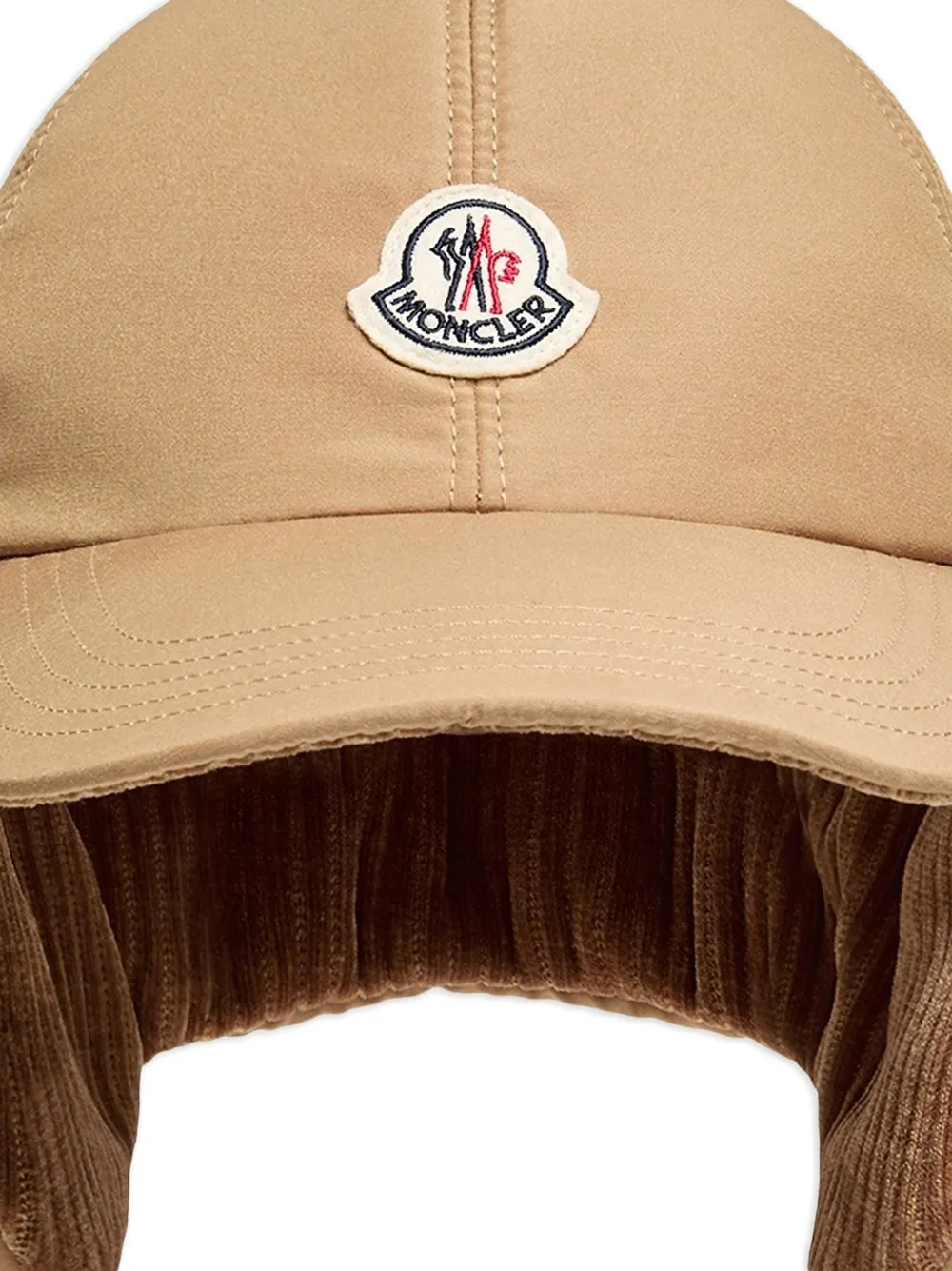 Moncler logo-patch ear-flap Cap | Neutrals | FARFETCH