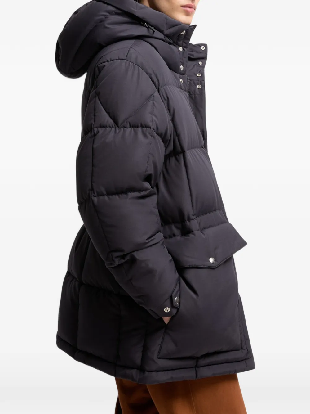 Moncler Sylmara gewatteerd jack met capuchon Blauw
