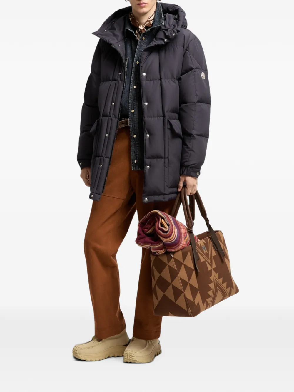Moncler Sylmara gewatteerd jack met capuchon Blauw