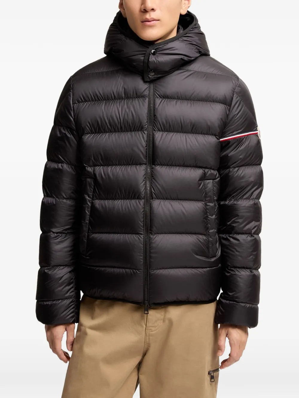 Moncler Gevoerd jack met capuchon Zwart