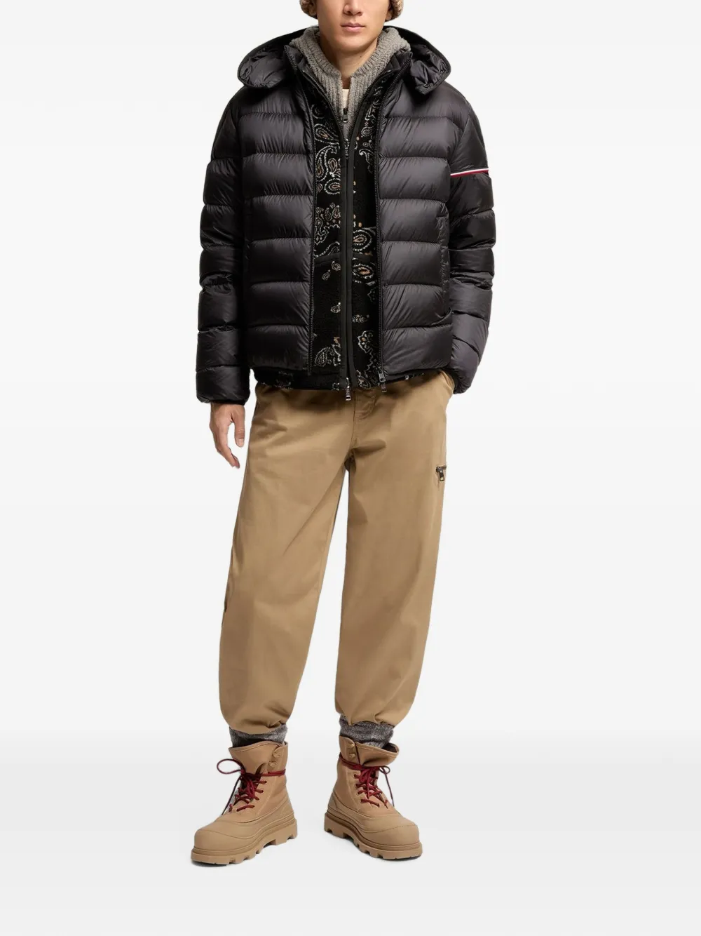 Moncler Gevoerd jack met capuchon Zwart