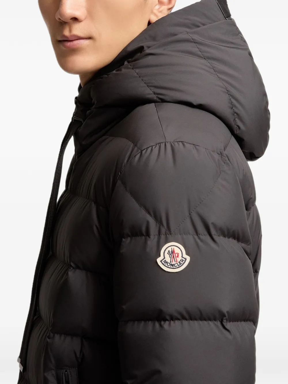 Moncler Gewatteerd jack met capuchon Zwart