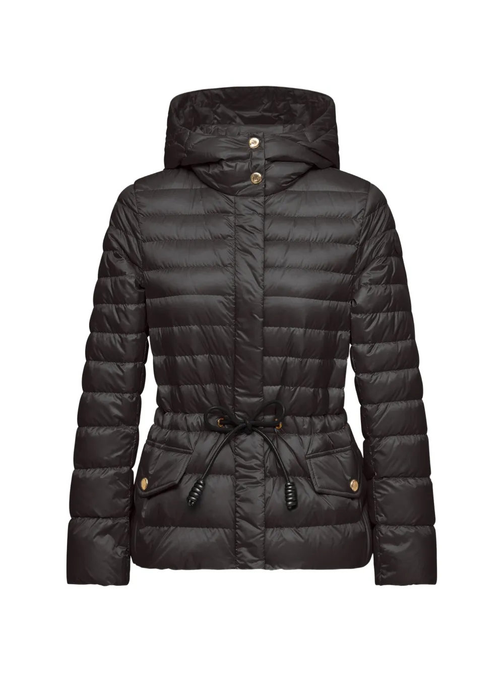 Moncler Raies gewatteerd jack met capuchon Zwart