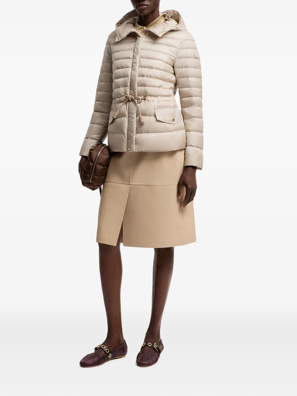 Moncler Raies jack met trekkoord Beige
